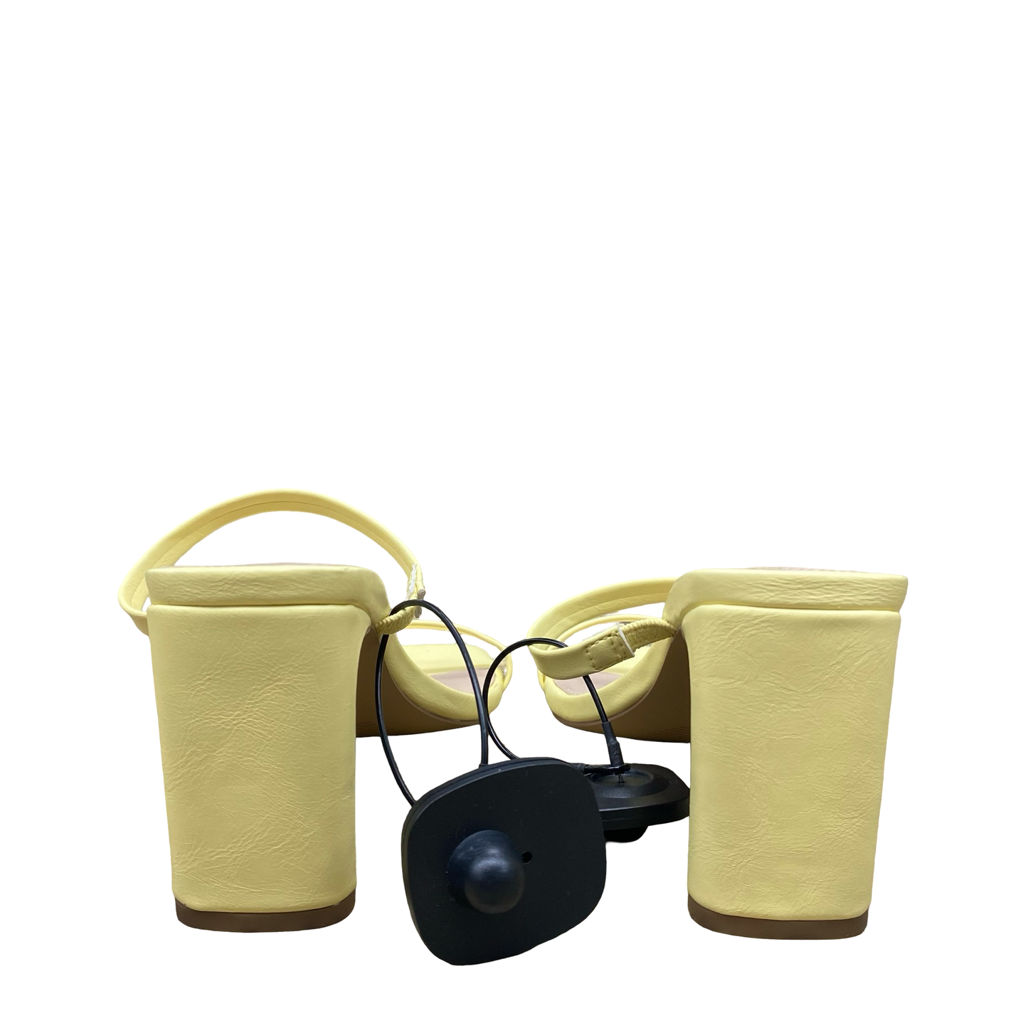 Sandals Heels Kitten By The Drop In Yellow, Size:6