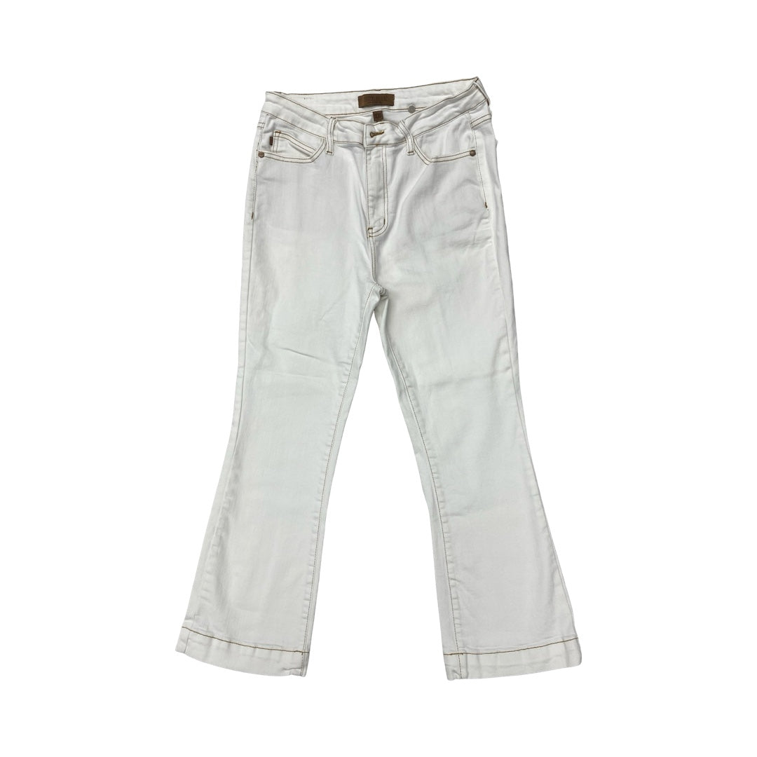 Jeans Boot Cut By Judy Blue In White Denim, Size:10