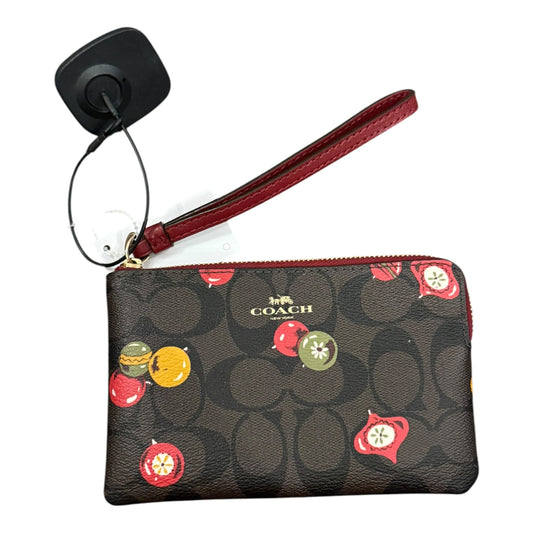 Wristlet Designer By Coach In Brown & Red, Size:Small