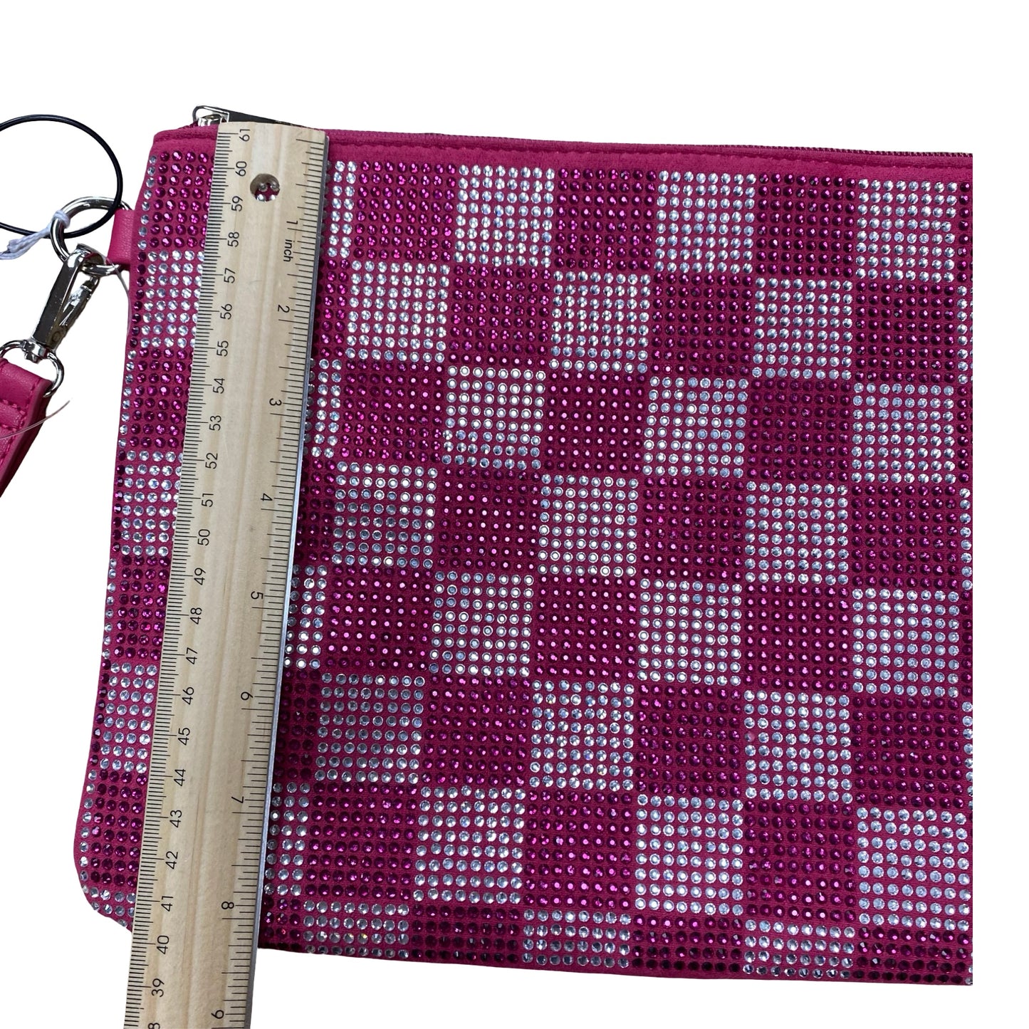 Makeup Bag By Shein In Checkered Pattern, Size:Large