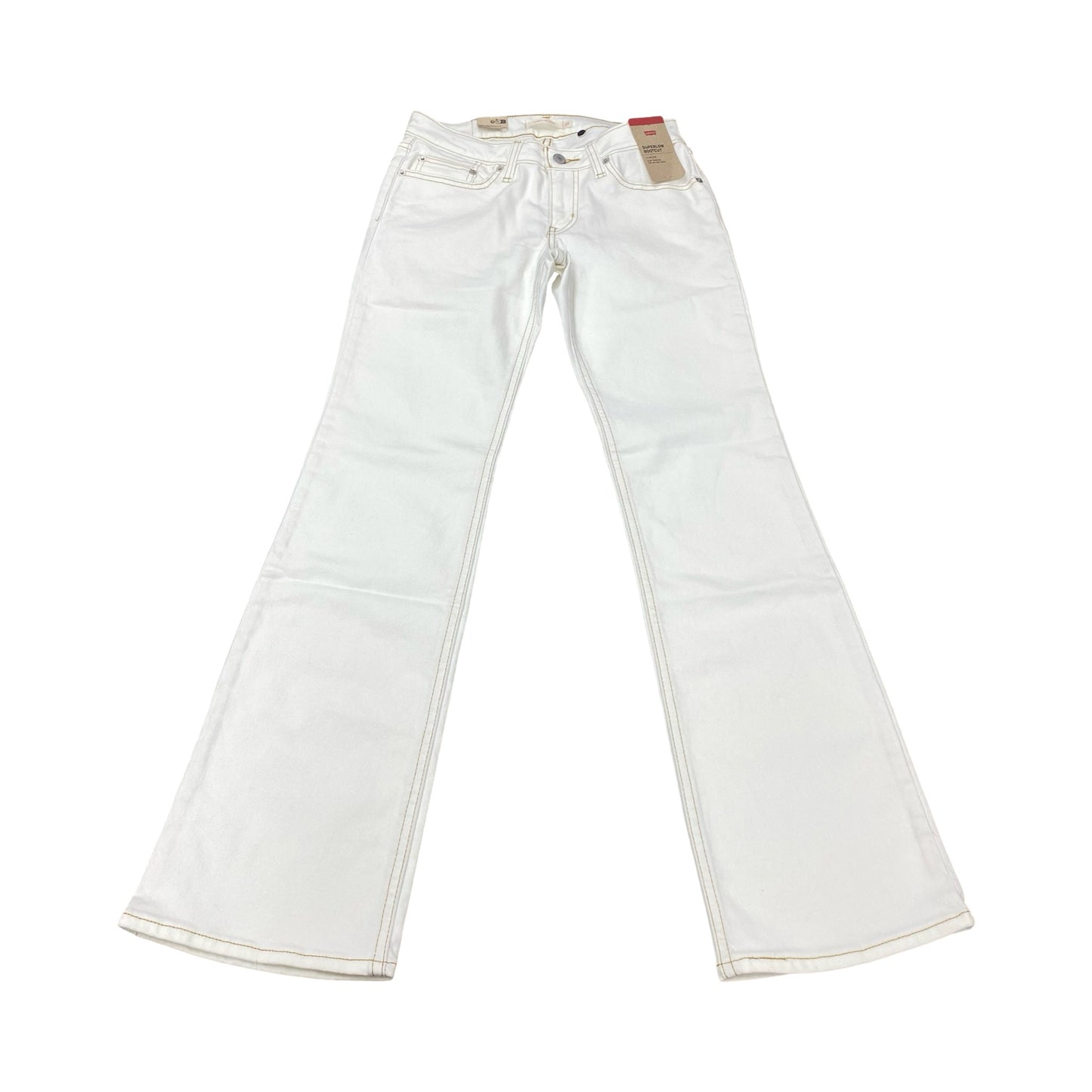 Jeans Boot Cut By Levis In White, Size:4L