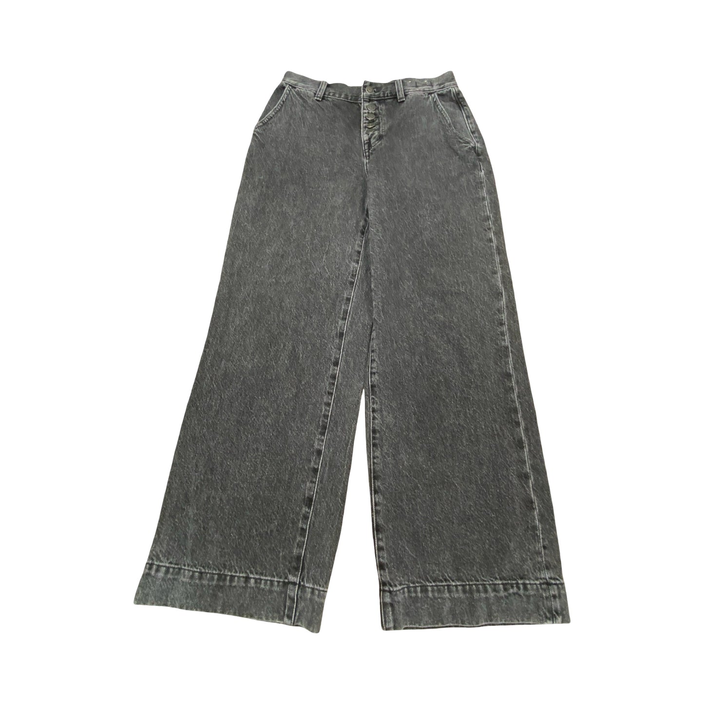 Jeans Wide Leg By Madewell In Black, Size:2P
