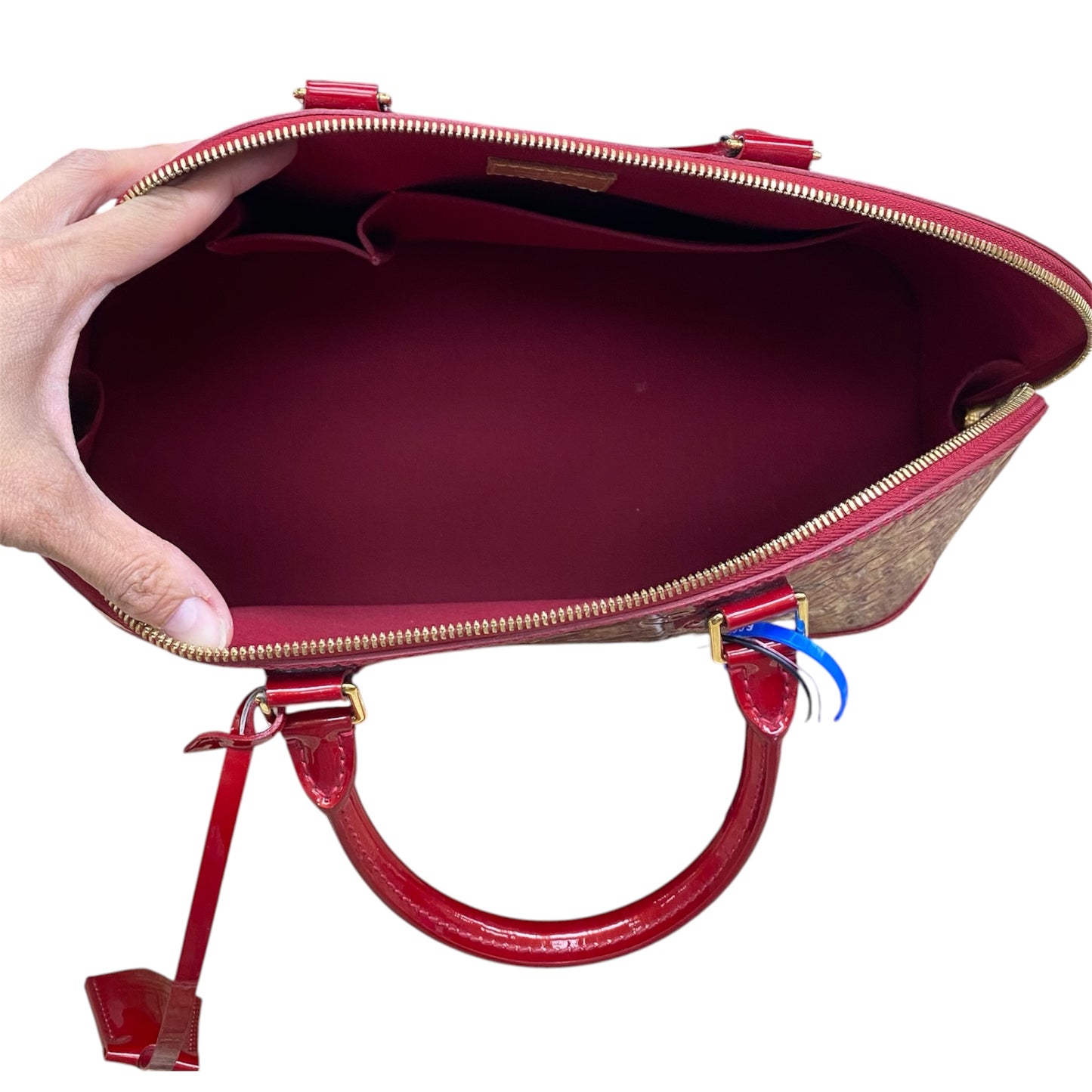 Handbag Luxury Designer By Louis Vuitton In Red Vernis, Size:Large (GM)