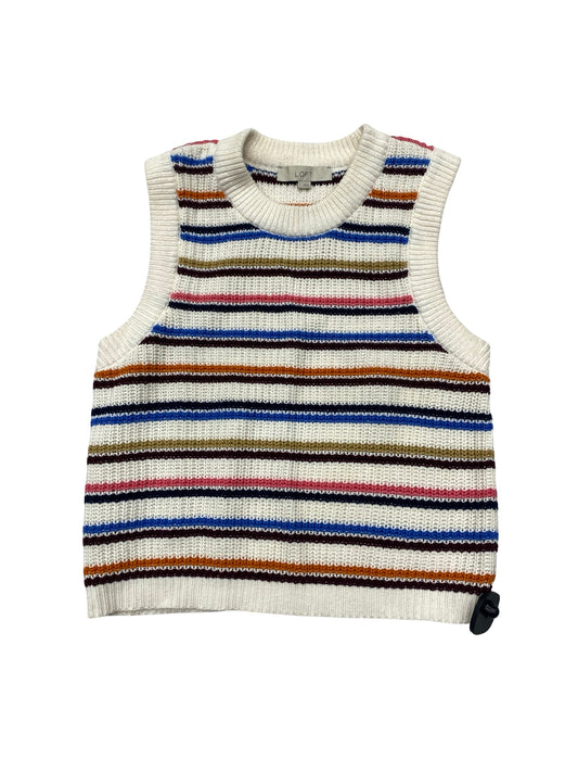Top Sleeveless By Loft In Striped Pattern, Size:L