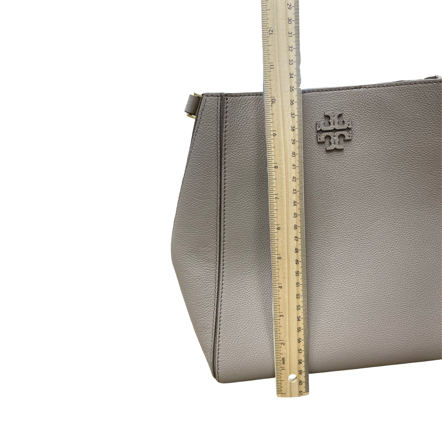Handbag Designer By Tory Burch In Taupe, Size:Medium
