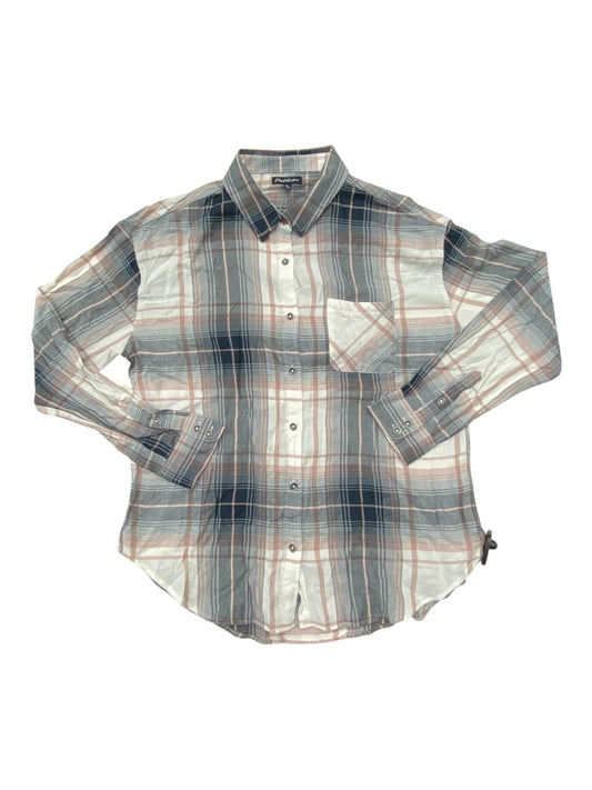 Top Ls By Flag & Anthem In Plaid Pattern, Size:M