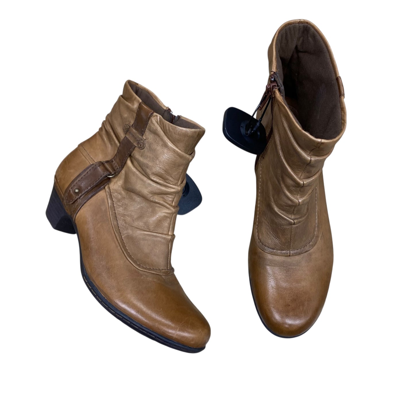 Boots Ankle Heels By Cobb Hill In Brown, Size:7.5