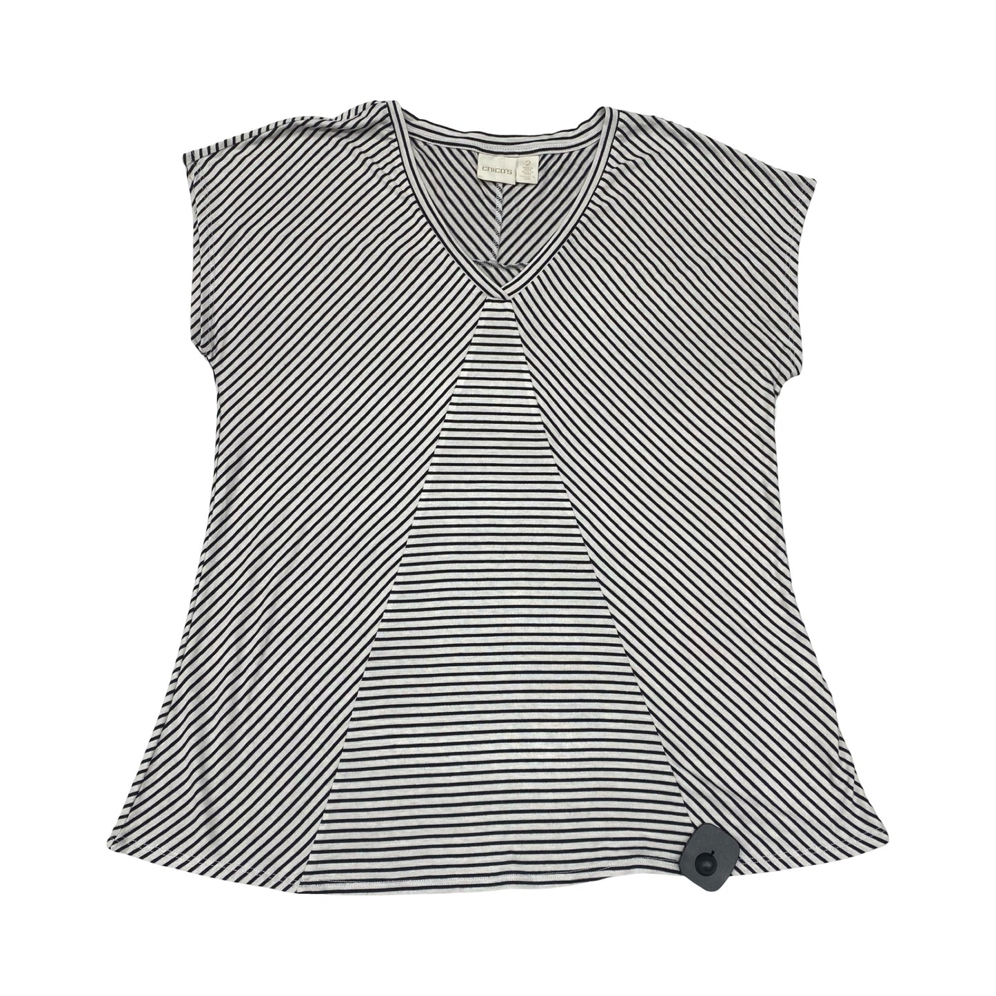 Top Sleeveless By Chicos In Striped Pattern, Size:L