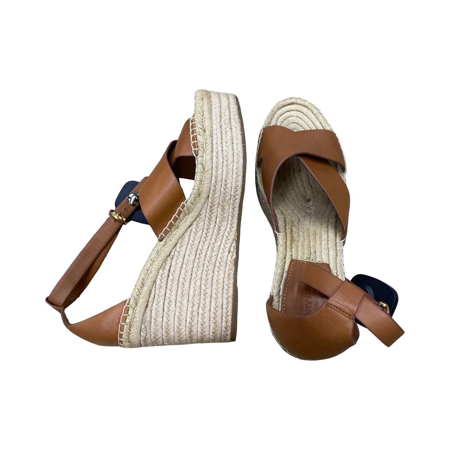 Shoes Designer By Tory Burch In Brown & Cream, Size:9.5