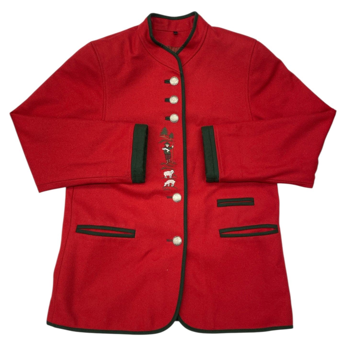 Coat Designer By In Green & Red, Size:S