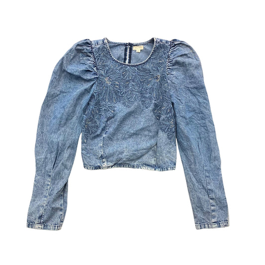 Top Ls By Pilcro In Blue Denim, Size:M