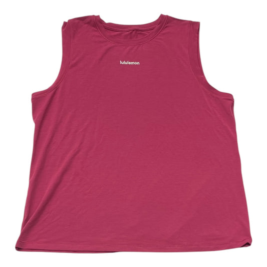 Athletic Tank Top By Lululemon In Pink, Size:L