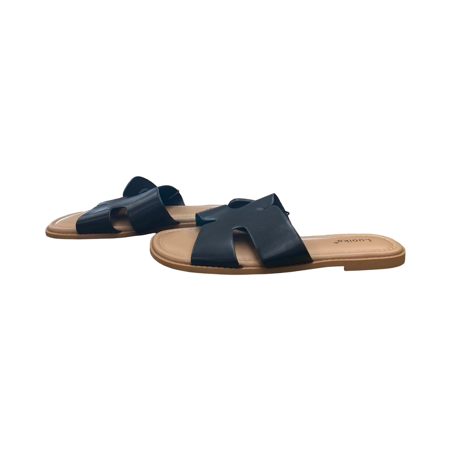 Sandals Flats By Luoika In Black & Brown, Size:8