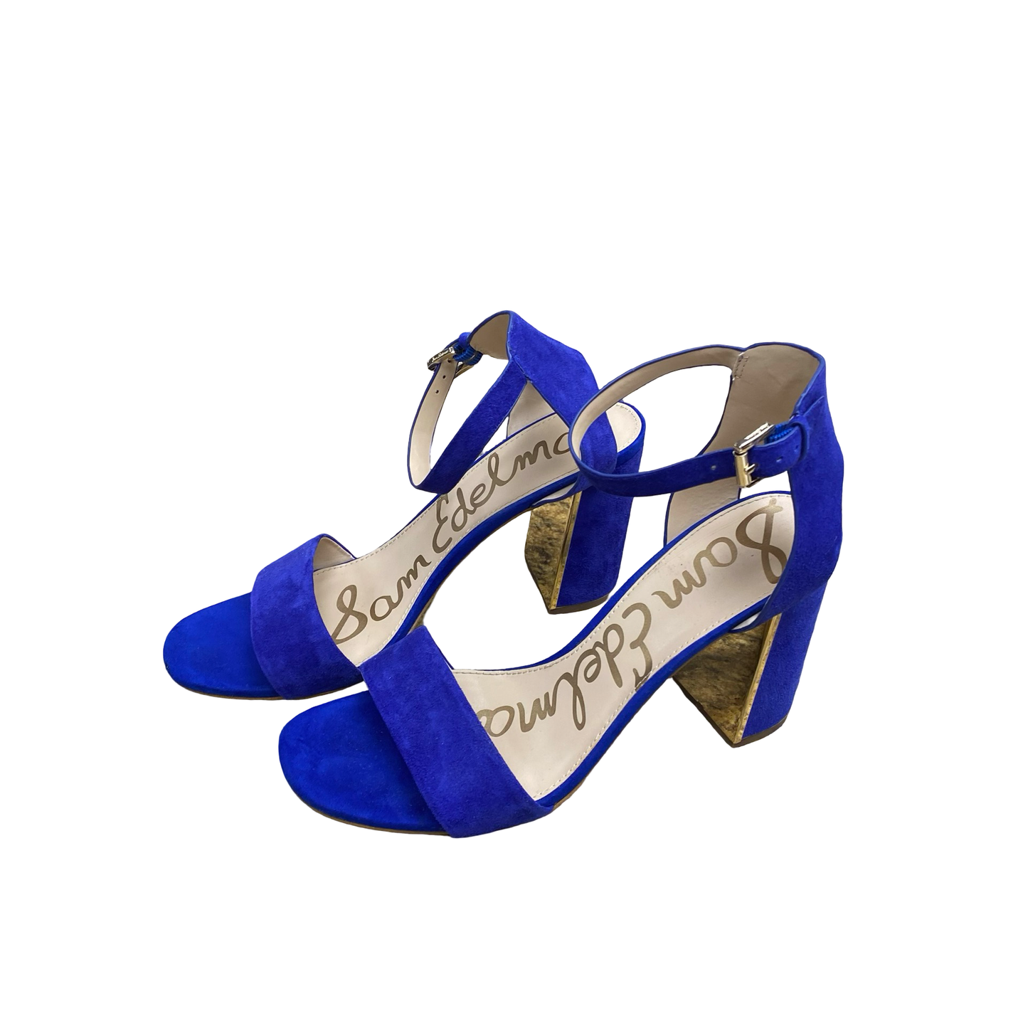 Sandals Heels Block By Sam Edelman In Blue, Size:10.5