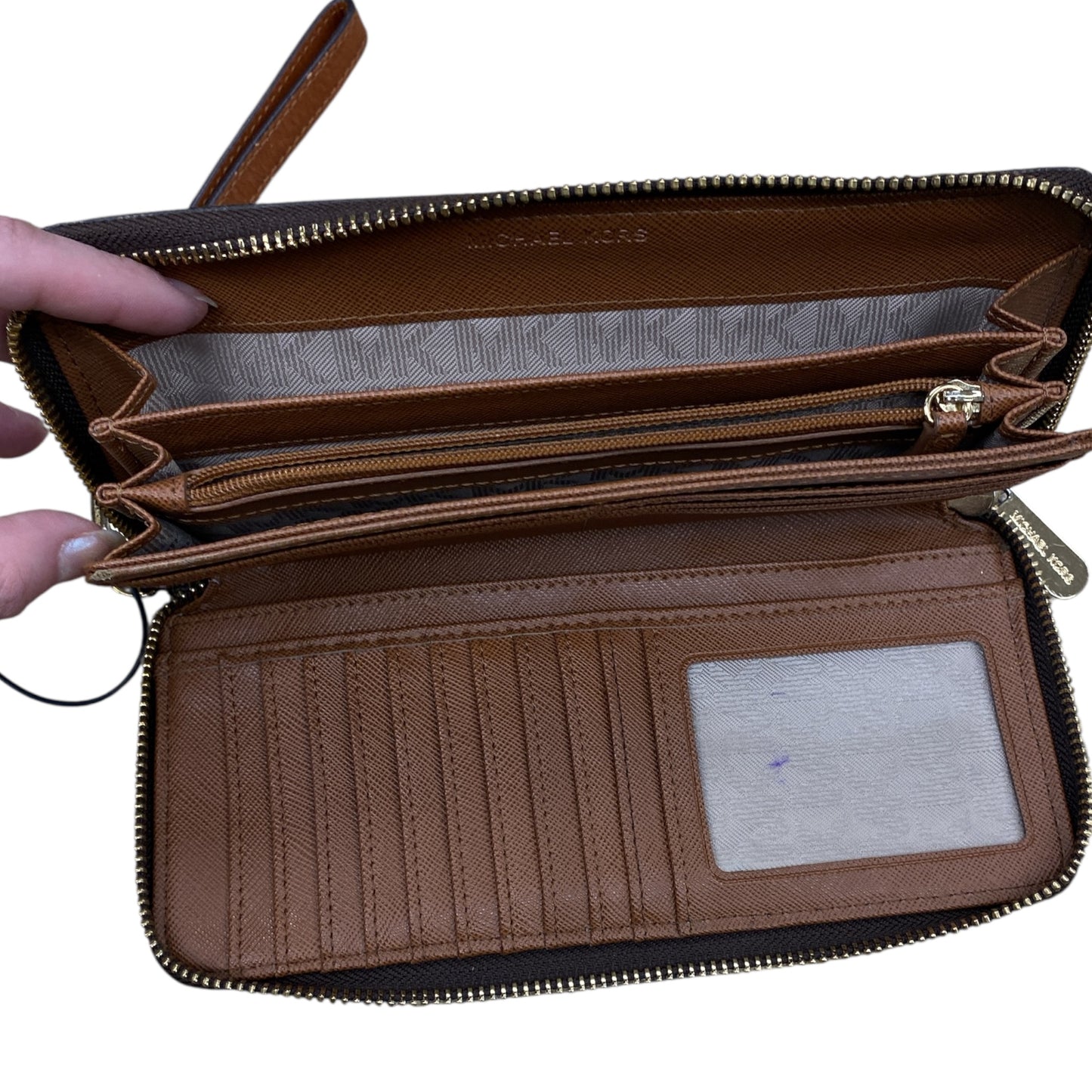 Wallet Designer By Michael Kors In Brown, Size:Large