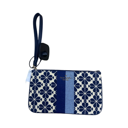 Wristlet Designer By Kate Spade In Blue & Cream, Size:Large