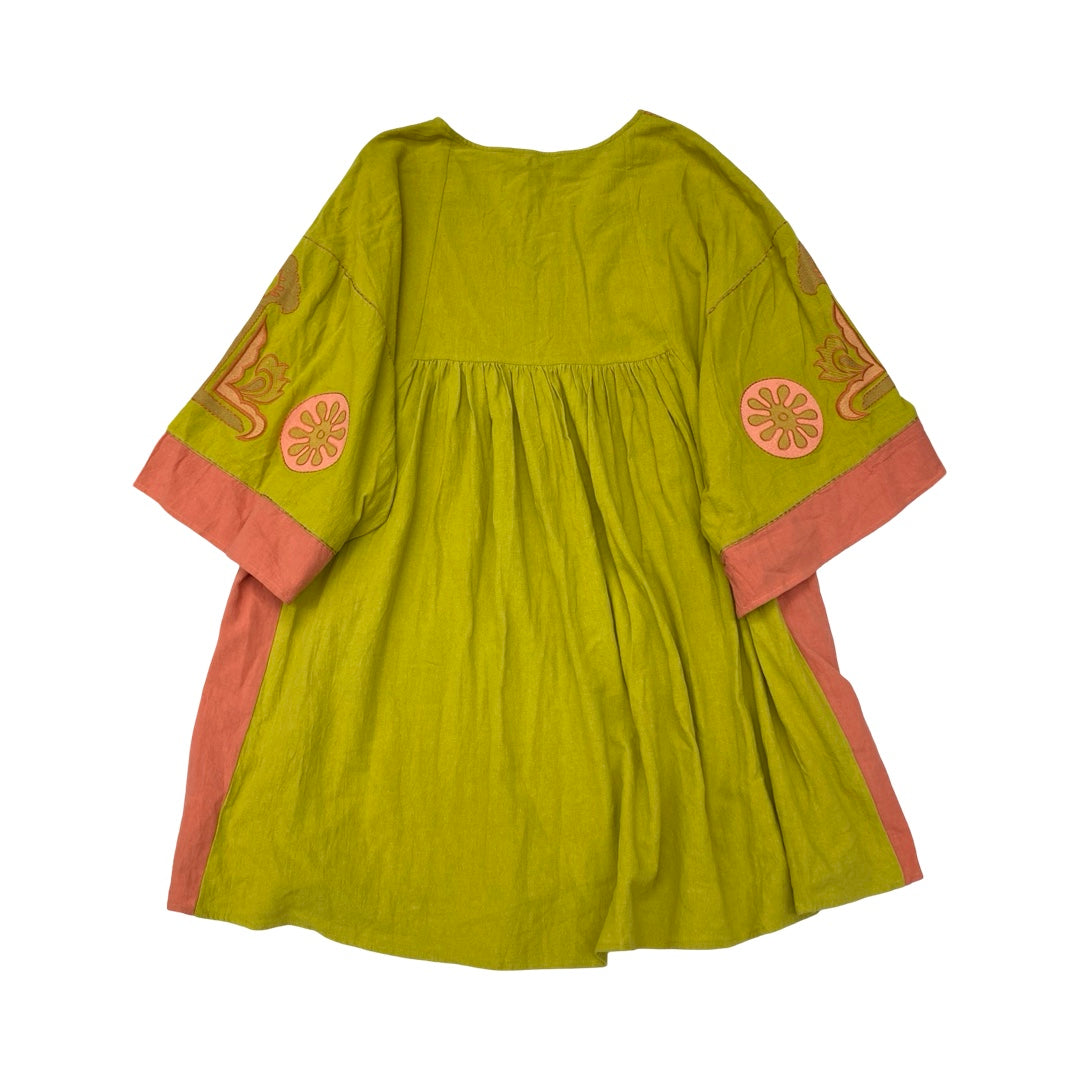 Dress Casual Short By Easel In Green & Pink, Size:L