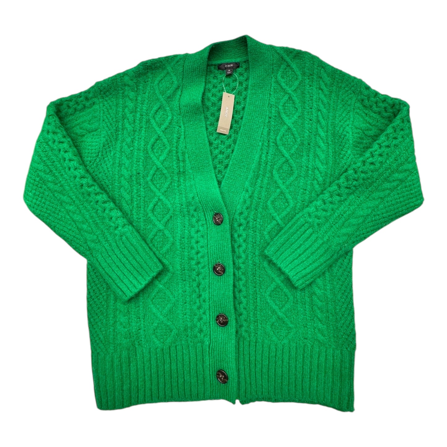Sweater Cardigan By J. Crew In Green, Size:M