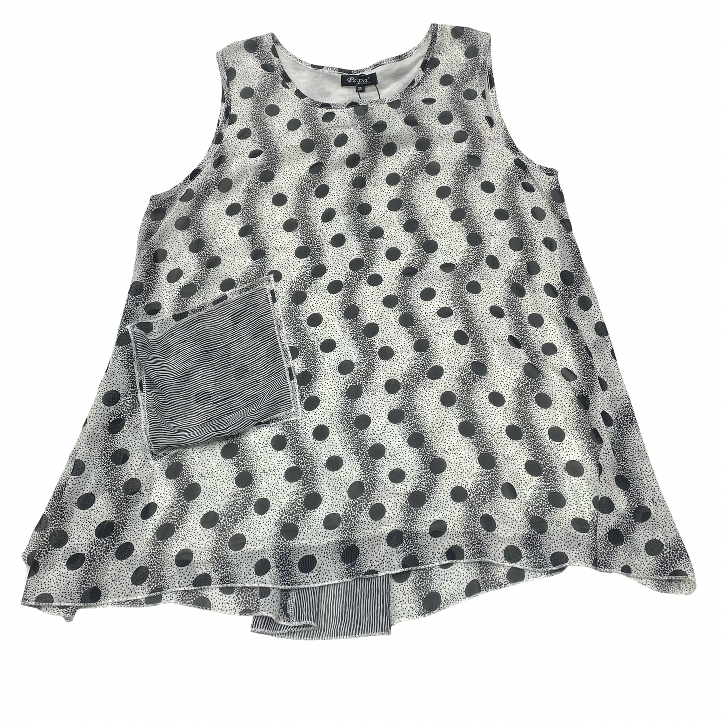 Top Sleeveless By PAPA In Polkadot Pattern, Size:Xxl