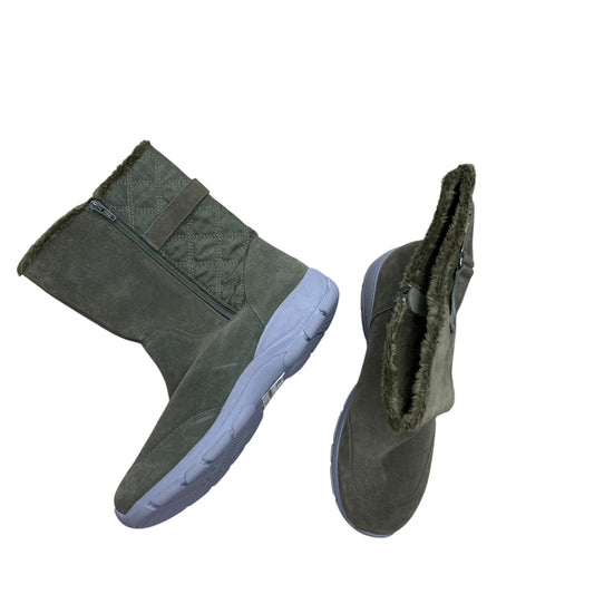 Boots Mid-Calf Flats By Lands End In Green, Size:11