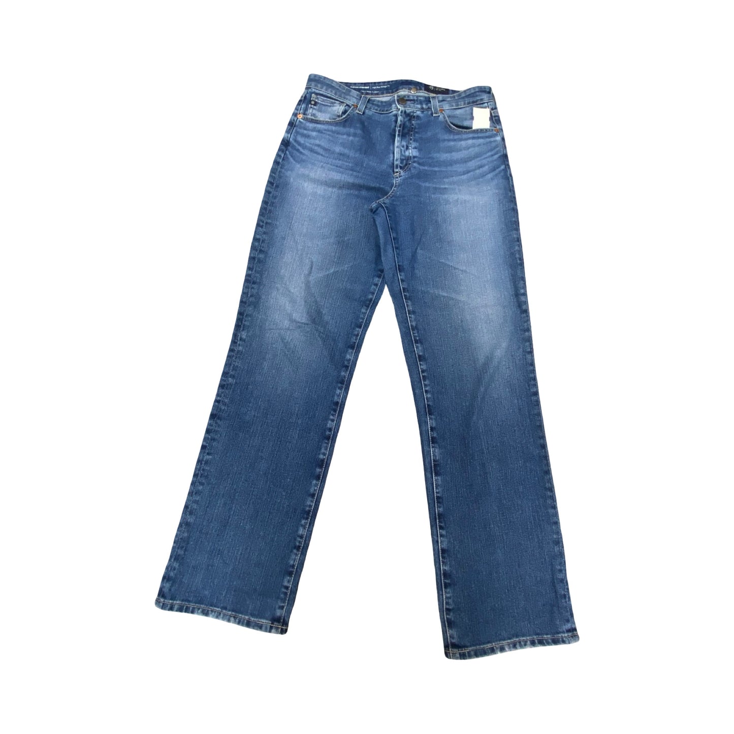 Jeans Straight By Ag Jeans In Blue Denim, Size:12