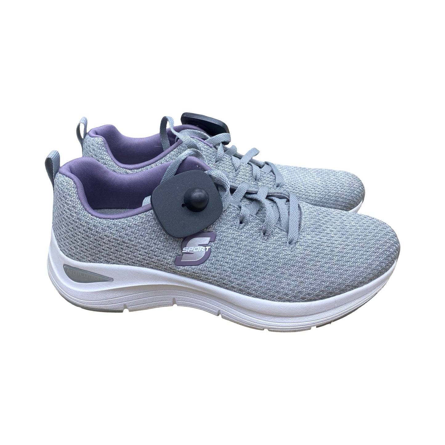 Shoes Athletic By Skechers In Grey & Purple, Size:8.5