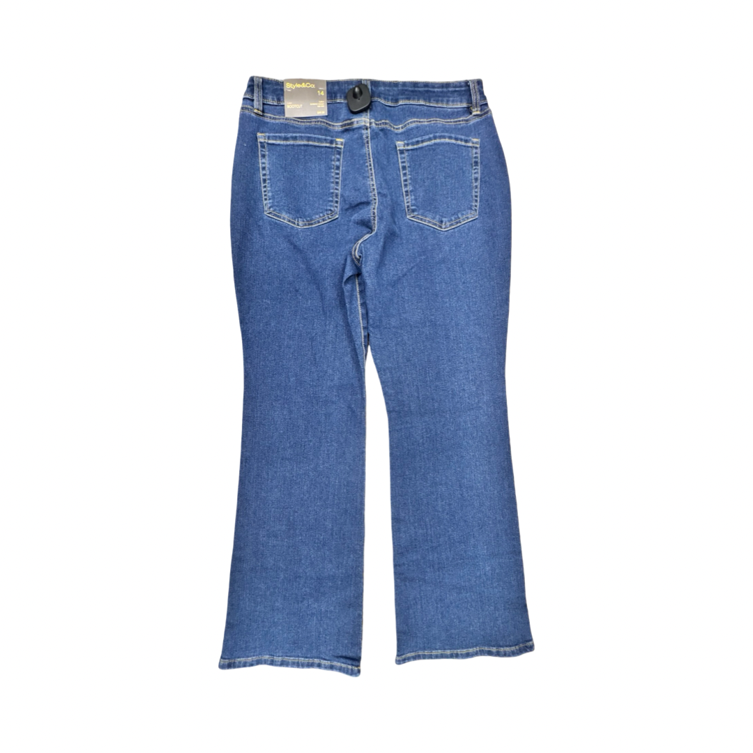Jeans Boot Cut By Style And Company In Blue Denim, Size:14