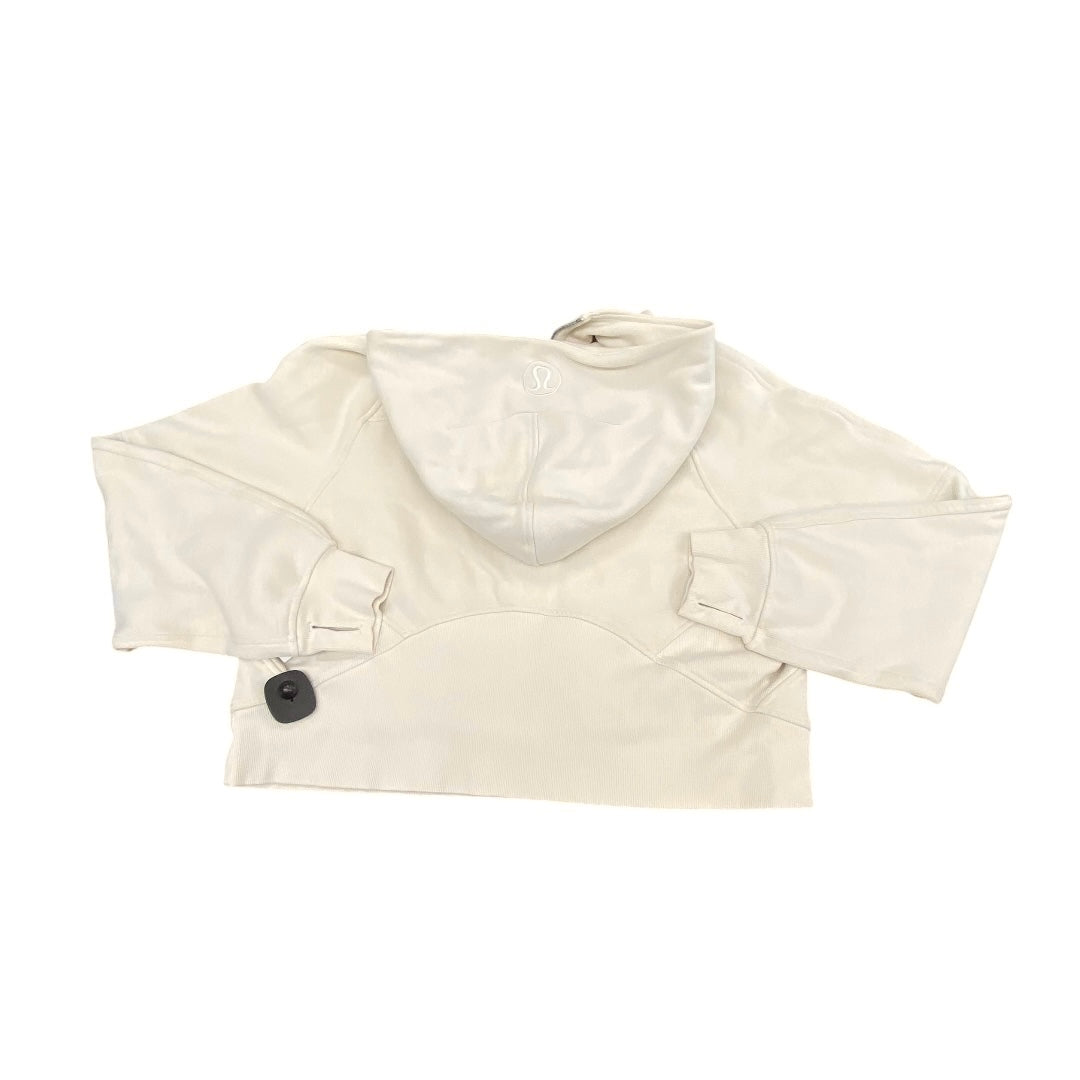 Athletic Sweatshirt Hoodie By Lululemon In Ivory, Size:M