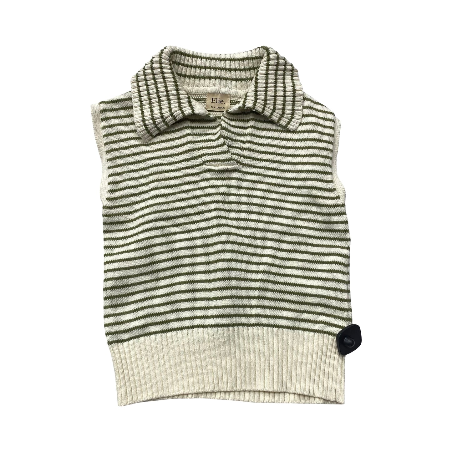 Top Sleeveless By Elie Tahari In Cream & Green, Size:Xs
