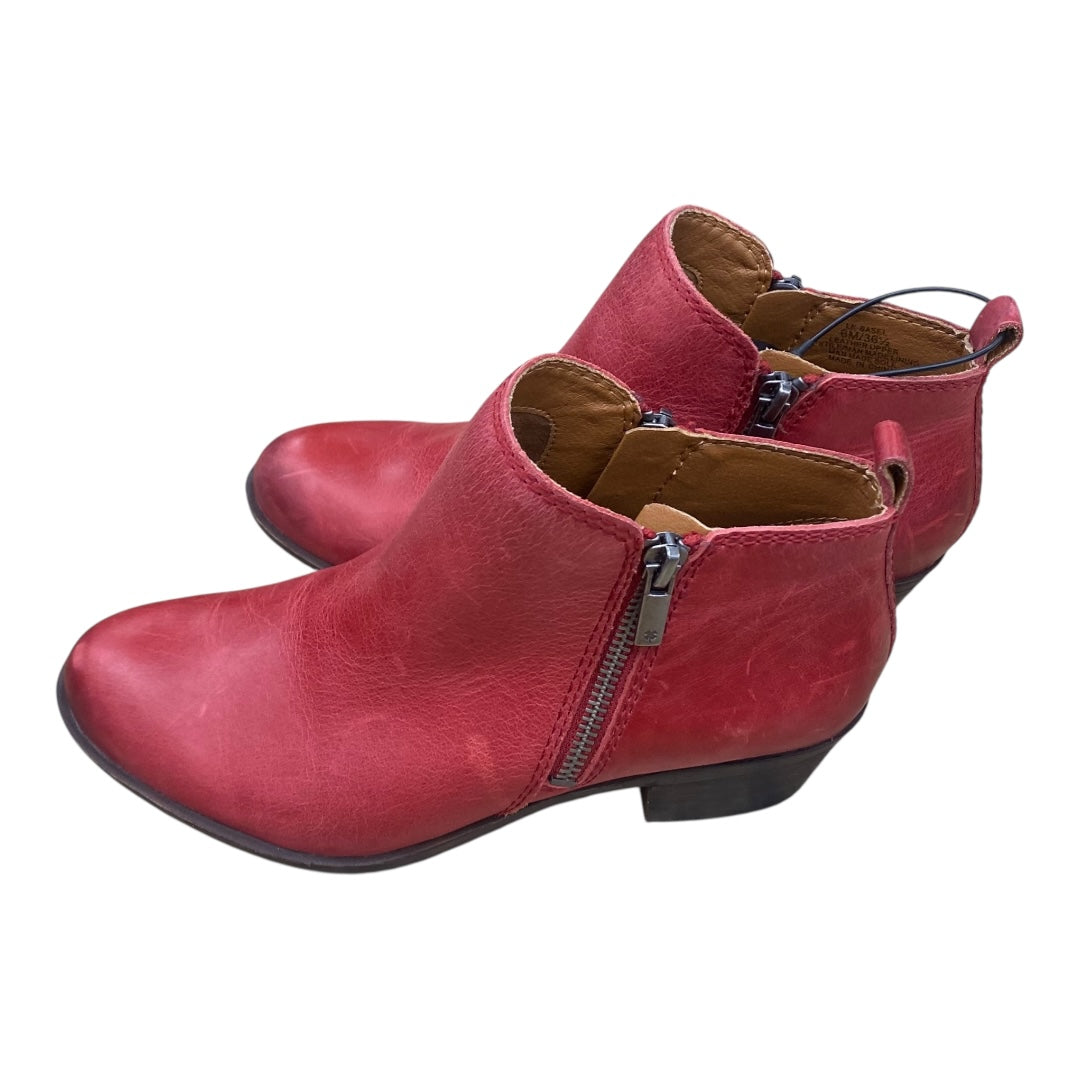 Boots Ankle Heels By Lucky Brand In Red, Size:6