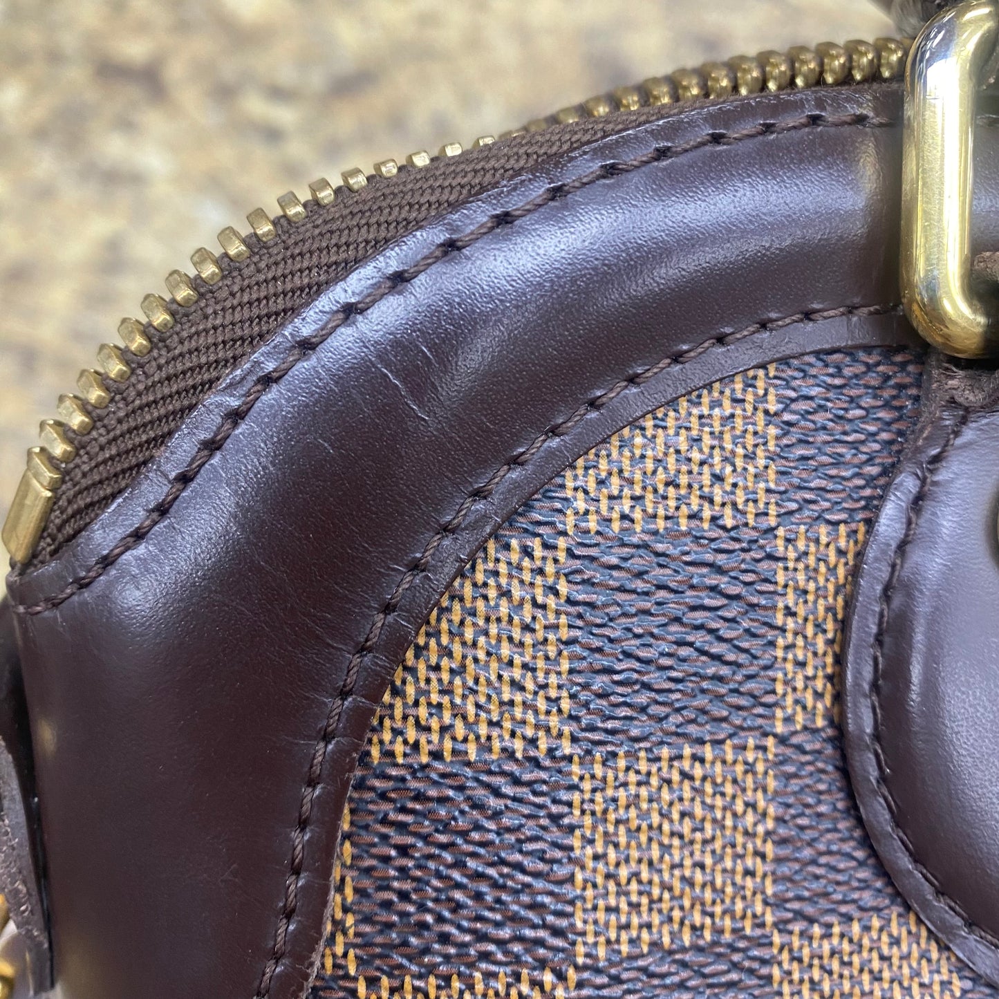 Handbag Luxury Designer By Louis Vuitton In Brown, Size:Medium