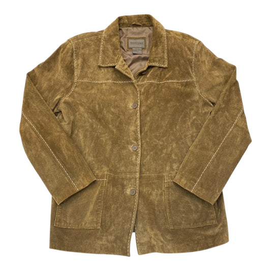 Jacket Leather By Brandon Thomas In Brown, Size:Xl