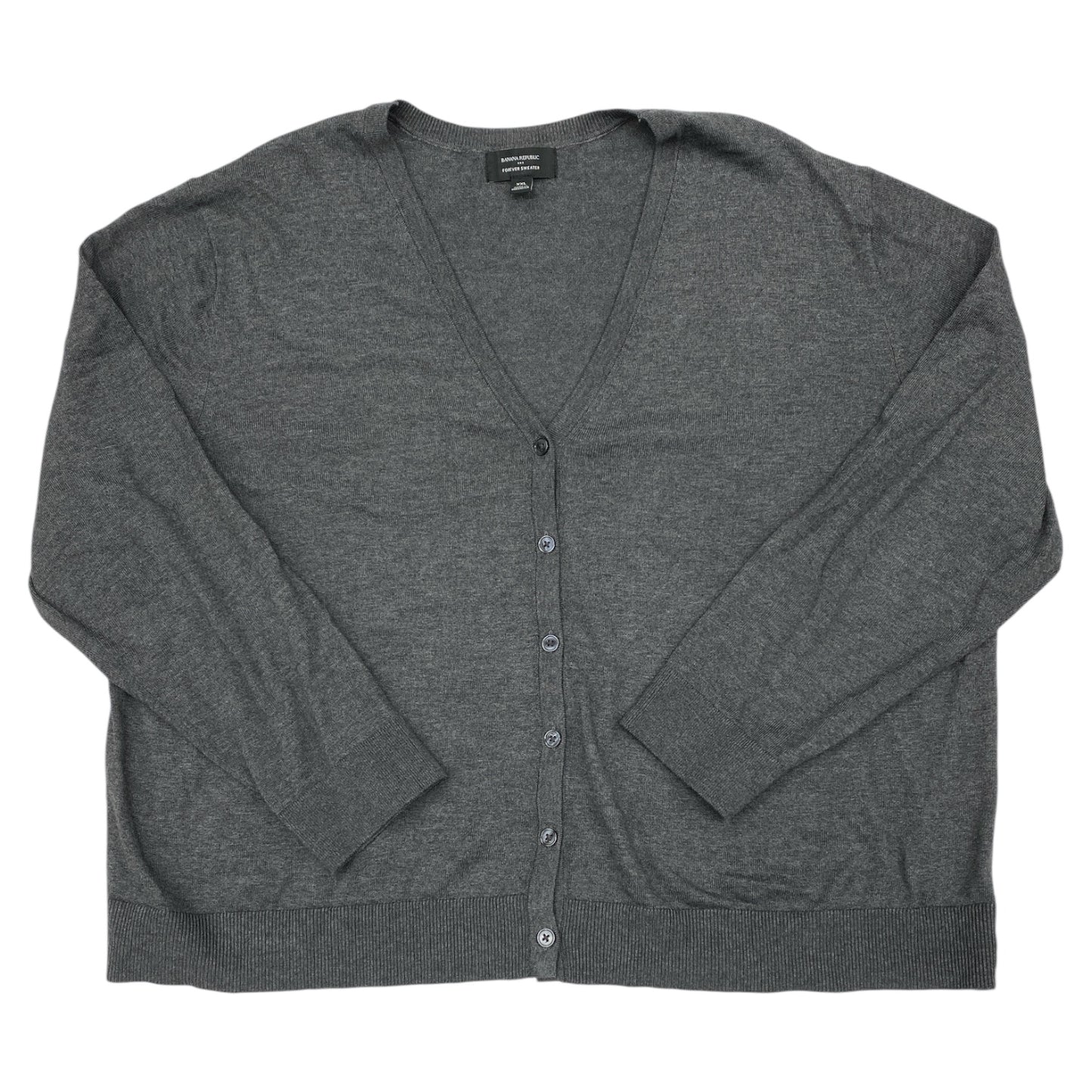 Sweater Cardigan By Banana Republic In Grey, Size:Xxl