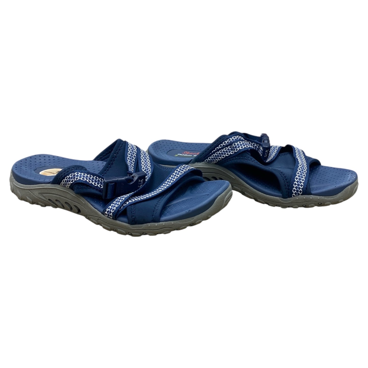 Sandals Flats By Skechers In Blue & White, Size:7