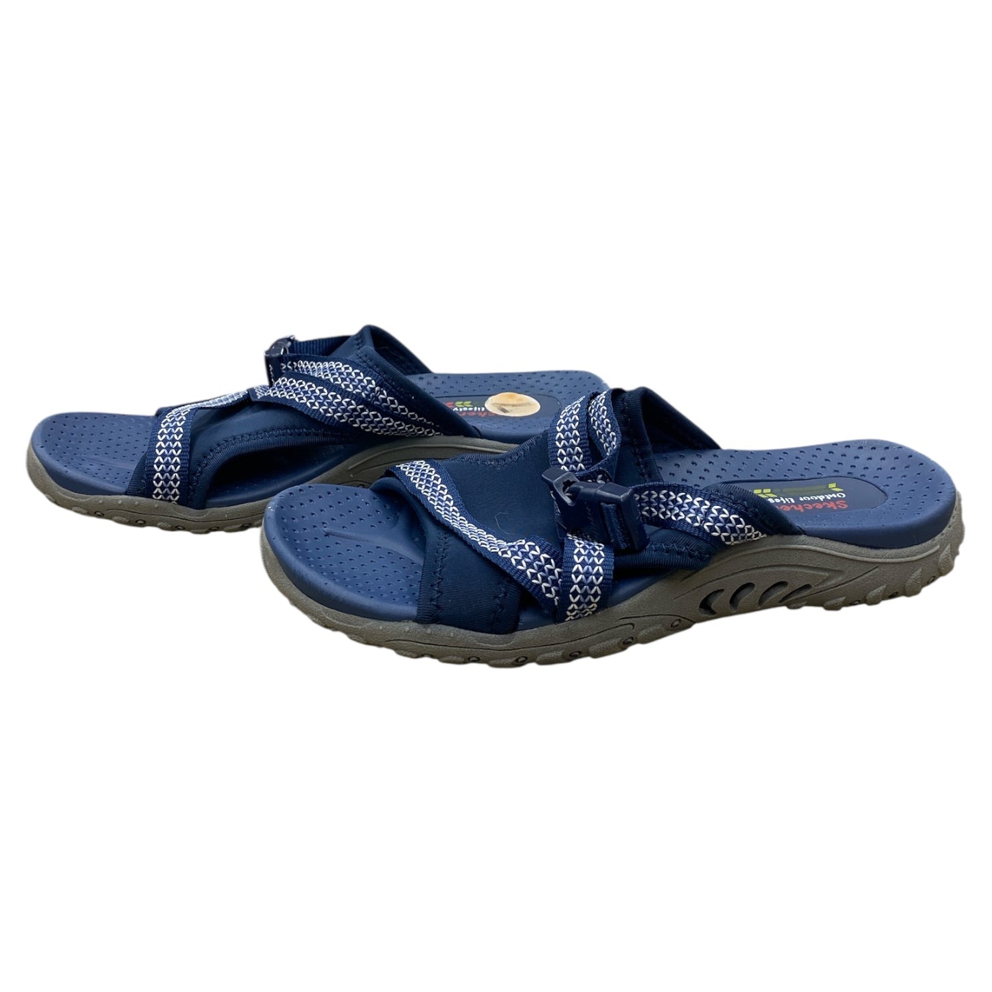 Sandals Flats By Skechers In Blue & White, Size:7