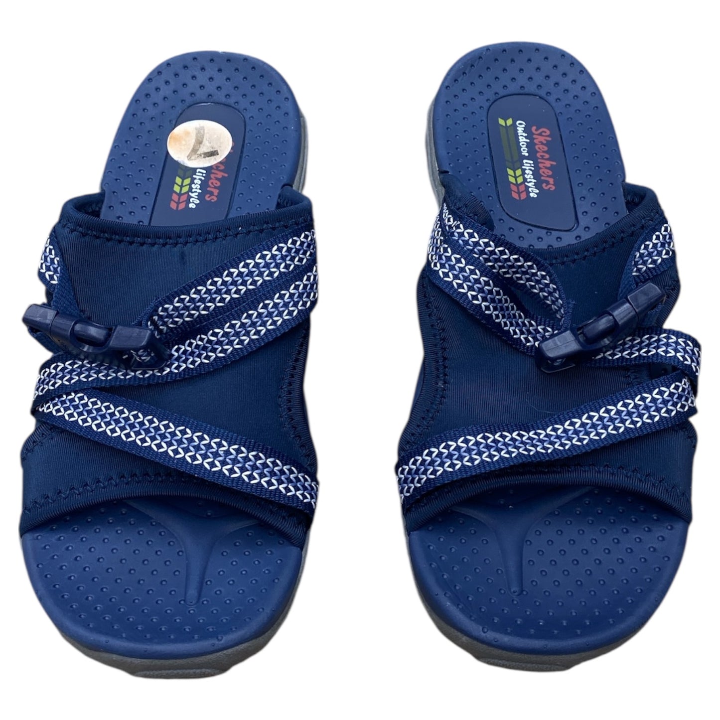 Sandals Flats By Skechers In Blue & White, Size:7