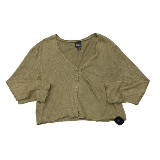 Sweater Cardigan Designer By Eileen Fisher In Green, Size:M