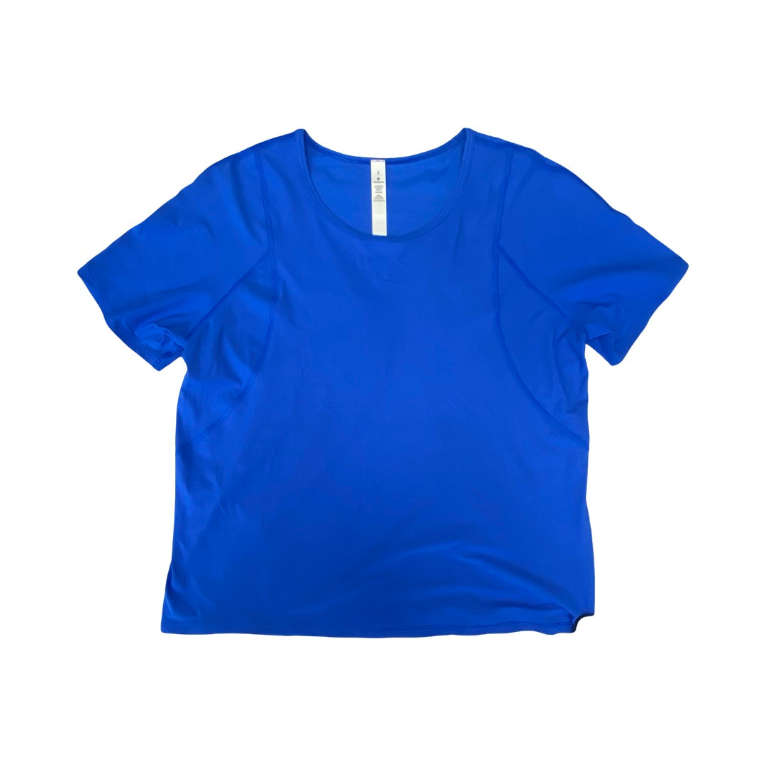 Athletic Top Ss By Lululemon In Blue, Size:8