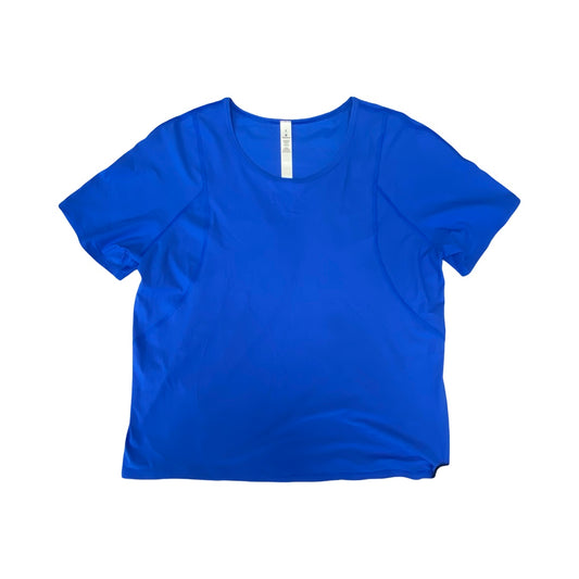 Athletic Top Ss By Lululemon In Blue, Size:8