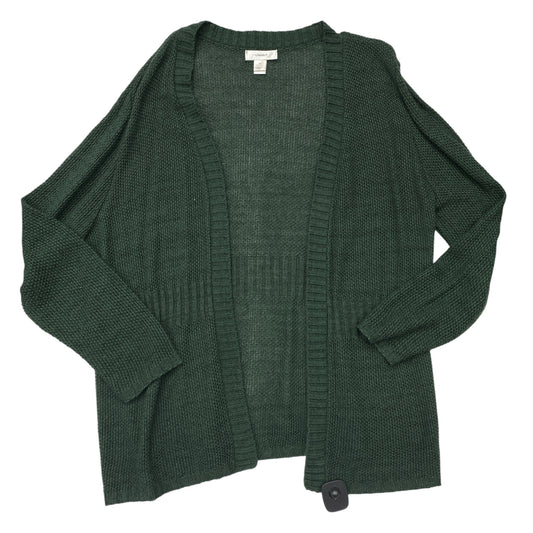 Sweater Cardigan By Cj Banks In Green, Size:1X