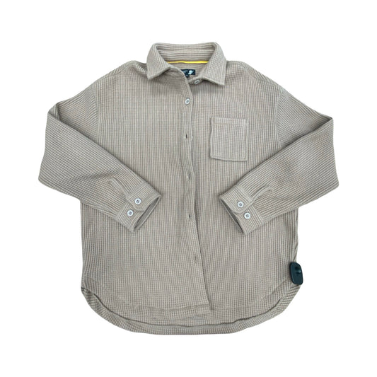 Jacket Shirt By Clothes Mentor In Tan, Size:M