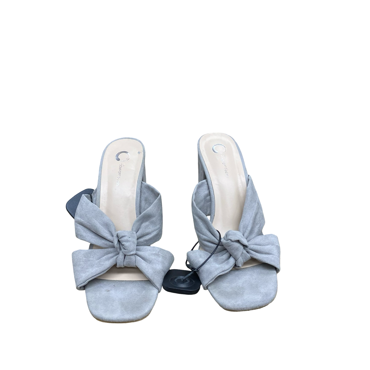 Sandals Heels Block By Journee In Grey, Size:10