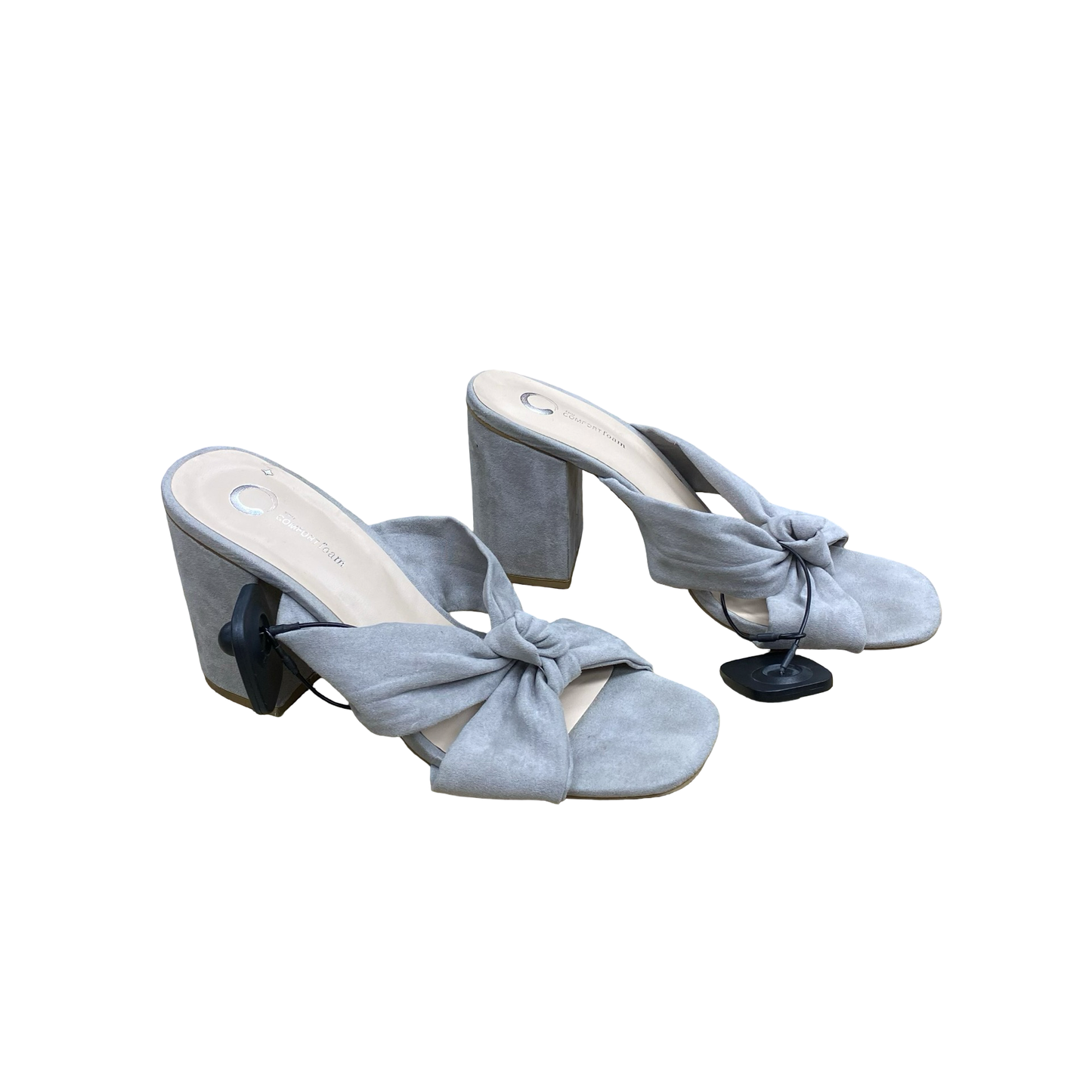 Sandals Heels Block By Journee In Grey, Size:10