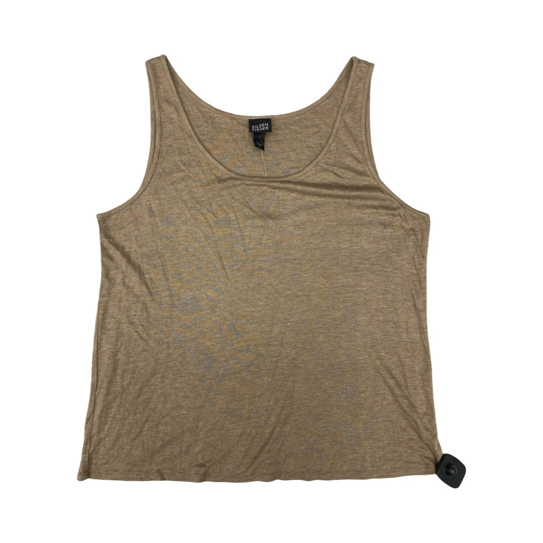 Top Sleeveless Designer By Eileen Fisher In Taupe, Size:L