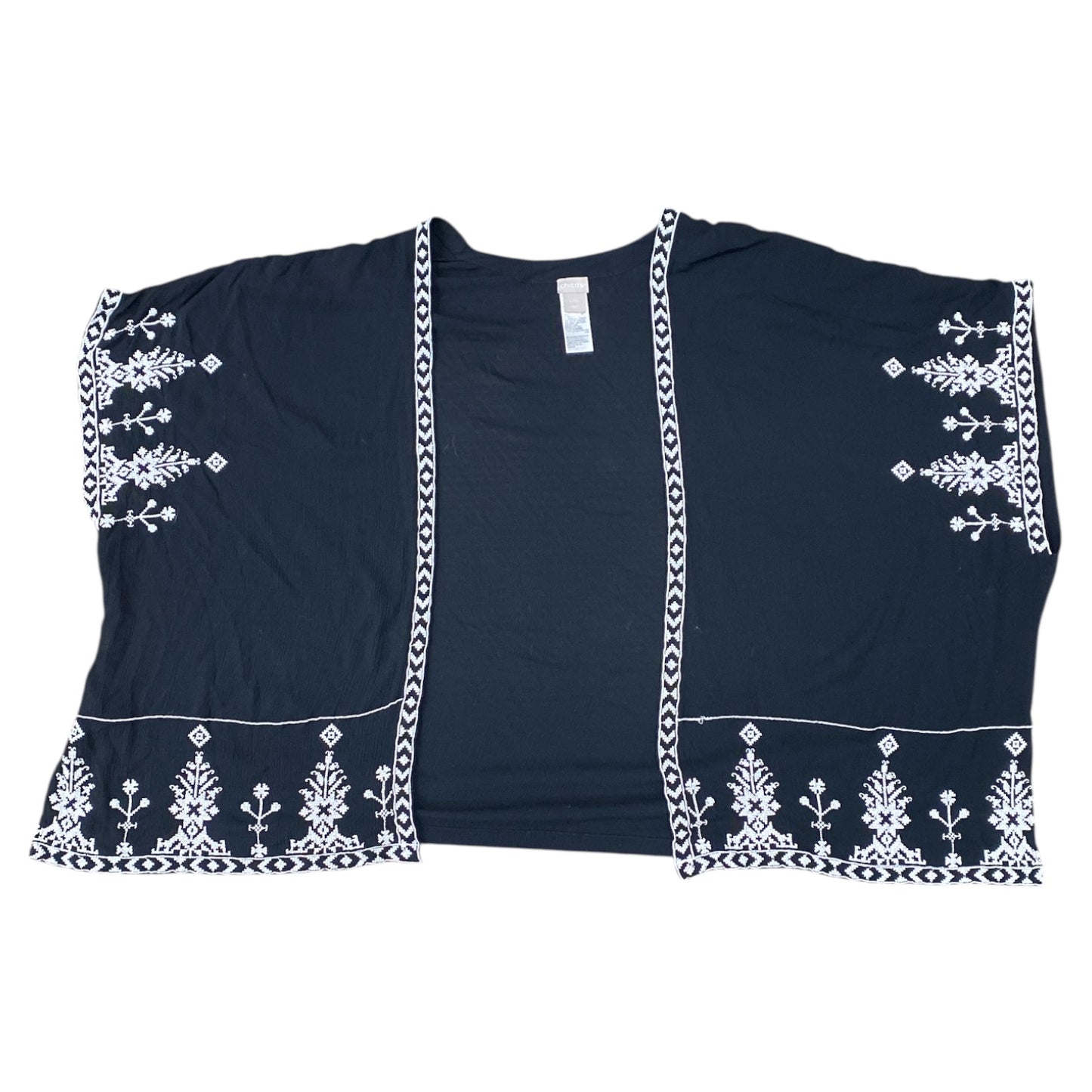 Cardigan By Chicos In Black & White, Size:L
