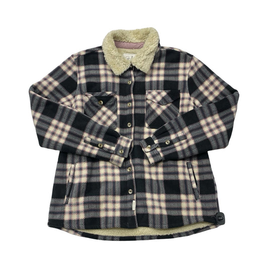 Jacket Faux Fur & Sherpa By Cmc In Plaid Pattern, Size:L