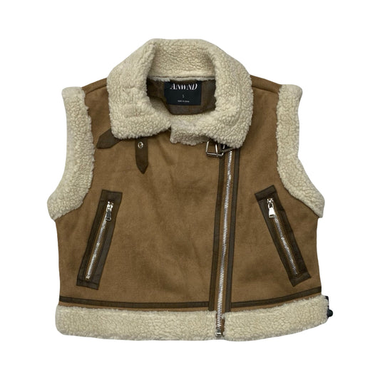 Vest Faux Fur & Sherpa By Cmc In Brown & Cream, Size:S