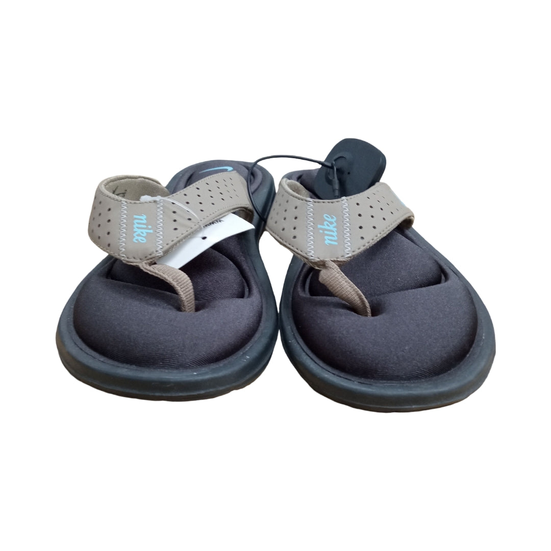 Sandals Flip Flops By Nike In Black & Brown, Size:7