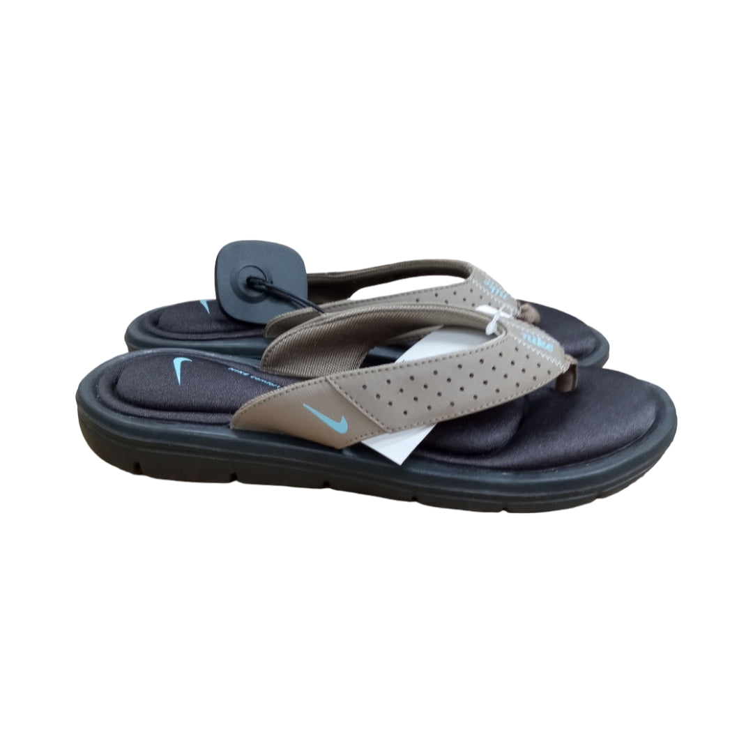 Sandals Flip Flops By Nike In Black & Brown, Size:7