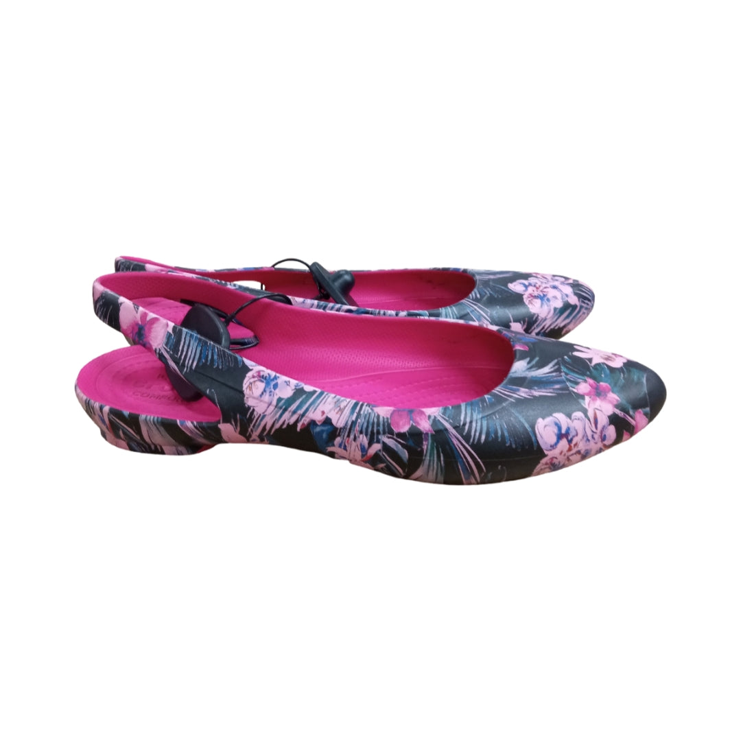 Shoes Flats By Crocs In Floral Print, Size:9